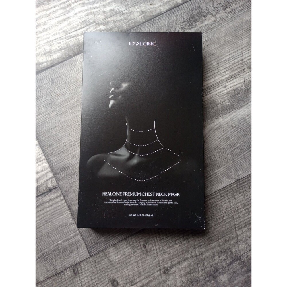 Healoine Chest Neck Mask Hydrating Collagen Charcoal Anti Aging  2 Boxes